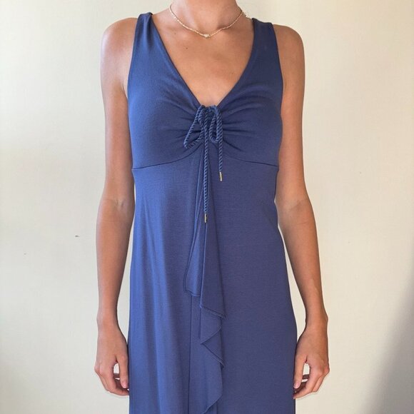 Tommy Bahama Sleeveless Lavender Blue Tambour Cascade Drape Dress, Size XXS, NWT - Picture 3 of 6
